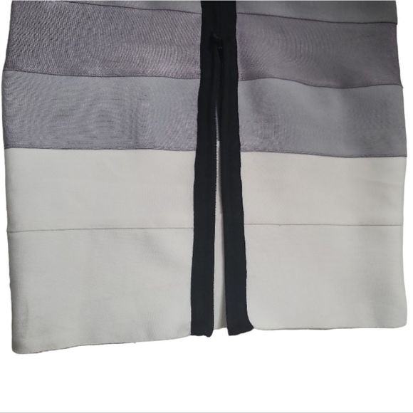 VENUS Gray Multi Gradient Ombre Bandage Color Block Midi Dress Size S - Picture 7 of 10